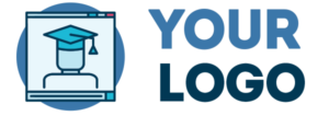 Placeholder educational logo featuring a graduation cap inside a computer screen icon next to the text 'Your Logo,' representing online learning or e-learning branding.